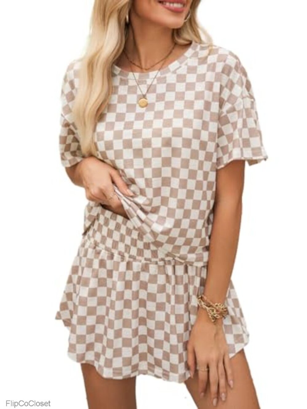 Womens 2 Piece Outfit Cropped Top and Skort Set Lightweight Casual Summer